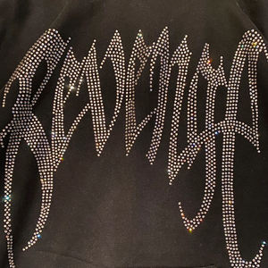 Logo personnalisé de haute qualité 500gsm poids lourd 100% coton surdimensionné délavé au soleil lavage à l'acide fermeture éclair rivet strass sweat à capuche - Product Image 5