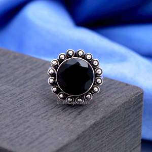 Bague bohème en argent sterling 925 faite à la main, pierre précieuse en onyx noir naturel, bijoux de haute qualité pour mariage, fête, cadeau de la Saint-Valentin - Product Image 5