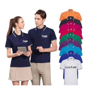 เสื้อยืดโปโลคอปกสีพื้นพิมพ์โลโก้ตามสั่งสำหรับผู้ชาย - Product Image 3