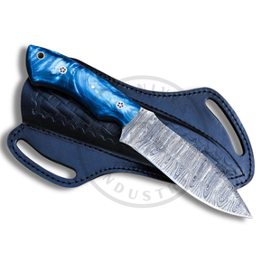 Handmade Damascus Steel Fixed Blade Hunting <b>Knife</b> Leather Sheath 56HRC Hardness Drop Point OEM B2B Wholesale AR <b>KNIVES</b> INDUSTRY - Product Image 2