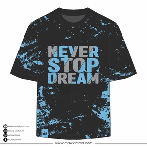 Camiseta Gráfica Oversize Personalizada para Hombre, Estilo Urbano, Algodón Negro, Casual, con Estampado de Letras 'Never Stop Dream', Transpirable, OEM - Product Image 5