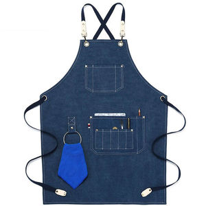 2025 delantal de uniforme de salón de algodón de lona impermeable antiincrustante resistente al aceite personalizado - Product Image 4