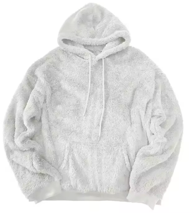 Venta al por mayor a granel bolsillo personalizado cómodo bordado 600 GSM algodón cadena 100% sudaderas con capucha de lana - Product Image 1