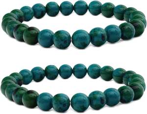 Pulsera de crisocola de piedras preciosas Joyería de ágata hecha a mano para regalo Pulseras de cuentas genuinas de cristales de Amayra Exports - Product Image 4