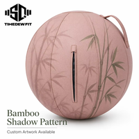 Housse de protection personnalisable en cuir ultra-fibre anti-éclatement de haute qualité pour ballon de yoga 55cm 65cm 75cm avec votre propre motif