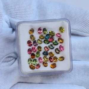 Piedras preciosas sueltas de corte ovalado de turmalina múltiple Natural, lote de 3x4mm para hacer joyas, anillo y cuentas colgantes, precio al por mayor - Product Image 6