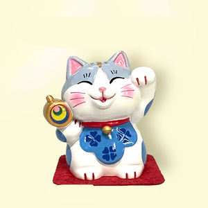 Chat chanceux Sculptures Fengshui Statue montrer pièces résine artisanat pour la maison mignon dessin animé Animal Sculpture décor à la maison - Product Image 4
