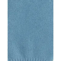 Gants classiques en coton tricoté bleu clair avec poignets côtelés