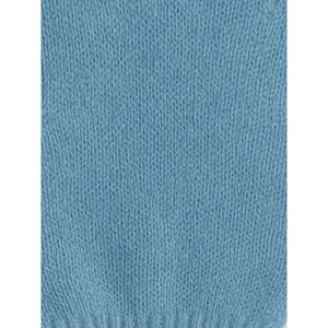 Classic Light Blue <b>Knitted</b> Cotton <b>Gloves</b> with Ribbed Cuffs - Product Image 2