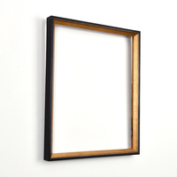 Cadre photo en toile sur mesure en bois noir et or, style moderne