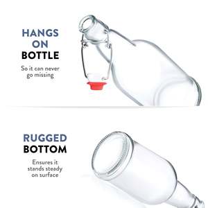 Confezione da 6 Bottiglie in Vetro da 16 oz con Tappi a Chiusura Ermetica Personalizzabili con Logo e Coperchio in Legno - Product Image 6