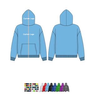 เสื้อฮู้ดผู้ชายแบบมีซิปเต็มตัว ผ้าฟลีซหนานุ่ม ไซส์ใหญ่พิเศษ กันลม เป็นมิตรกับสิ่งแวดล้อม พร้อมโลโก้สั่งทำพิเศษ สำหรับฤดูหนาว - Product Image 3