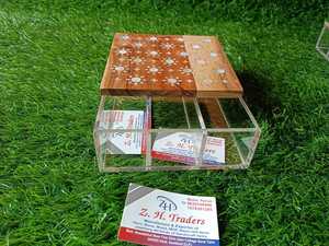 Stylish Transparent Acrylic Keepsake Box with Polished <b>Mother</b> of Pearl Lid Elegant Handmade Design for Arabic Wedding Home Decor - Product Image 5