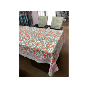 High Quality Handwoven Clear Printed Lightweight 100% Cotton Embroidered <b>Blue</b> 6ft Tablecloth for Weddings and Reception Tables - Product Image 3