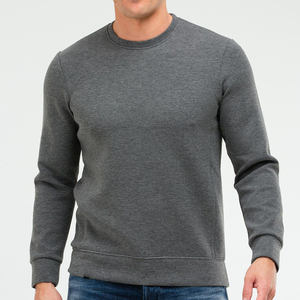Premium 100% coton polaire surdimensionné hommes col rond pull sweat écologique respirant vêtements d'hiver personnalisés - Product Image 6