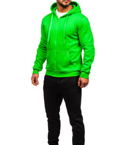 Vêtements pour hommes Vêtements de sport confortables et décontractés pour hommes 100% coton Ensembles de survêtements personnalisés solides à fermeture éclair complète - Product Image 5