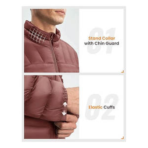 Chaqueta de invierno acolchada con aislamiento empacable ligera para hombre, abrigo hinchado alternativo de plumón resistente al agua de alta calidad - Product Image 5