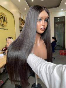 Single Donor Vietnamese Human Hair Bone Straight Natural Color All Color Customize <b>Fringe</b> <b>Wig</b> Style - Product Image 1