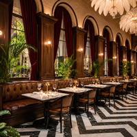 Set da Pranzo Classico Europeo di Lusso, Sedie con Schienale in Rattan, Divanetti per Caffetteria, Sedute per Ristorante, Arredamento per Lounge