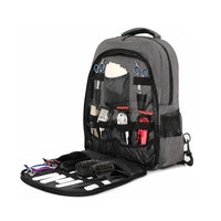 Grand sac à dos de coiffeur pour stylistes Sac organisateur de coiffeur professionnel avec chargement USB, fermetures à glissière durables