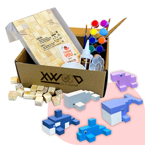 Vibrant City DIY Kit en bois Statues à thème animal lisse-sablé Décoration de la maison parfaite avec jouet à colorier Cadeau de vacances pour enfants - Product Image 2