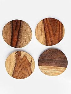 Ensemble de sous-verres en bois de manguier pour maison, hôtel, bureau avec finition haut de gamme et support Sous-verres en noyer de la meilleure qualité - Product Image 3