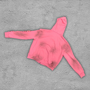 Custom Fancy Shaped Gems Decoration Zip up Hoodies Hombres, Graphic DTG Printed Heavyweight 100% Cotton Dirty Washed Hoodie - Product Image 3