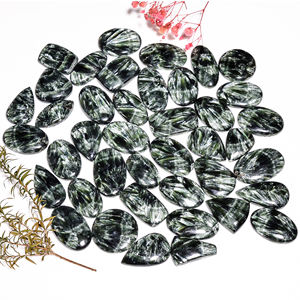 Belle pierre précieuse en vrac de séraphinite naturelle en gros mélange de forme et de taille pierre précieuse de cabochon de séraphinite pour la fabrication de bijoux - Product Image 3
