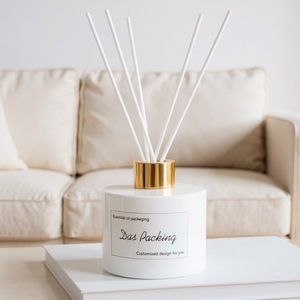 Bán 50ml 100ml <span class=keywords><strong>200ml</strong></span> bền vững trang trí nội thất phòng tròn hương thơm màu trắng hoa mây thủy tinh sang trọng sậy khuếch tán chai với hộp - Product Image 4