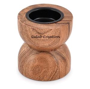 Handcrafted Mango Wood Tealight <b>Candle</b> <b>Holders</b> Rustic Decorative Wooden Votive <b>Holders</b> for Home, Tabletop, and Festive Decor - Product Image 4