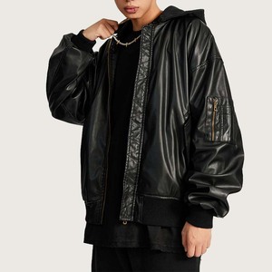 Veste de motard en cuir noir pour hommes avec poches supplémentaires et ceintures Veste de motard tendance - Product Image 4