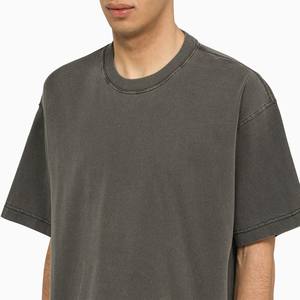 2024เสื้อยืดผ้าฝ้าย100% โอเวอร์ไซส์สำหรับผู้ชายทรงโอเวอร์ไซส์ผ้าคอตตอนซักไหล่พิมพ์ลาย3D ถักออกแบบโลโก้ได้ตามต้องการ - Product Image 5