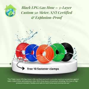 Green LPG Gas Hose 3 Layer Silicone Rubber 50 Meter Length SNI Certified Leak Proof Waterproof Portable Eco-Friendly SSBO Brand - Product Image 4