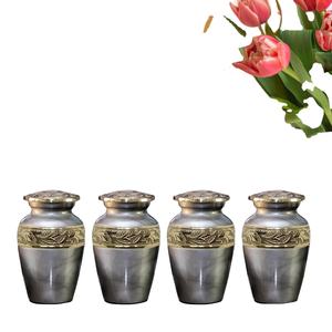 Keepsake <b>Urns</b> Gray - <b>Small</b> <b>for</b> <b>Human</b> <b>Ashes</b> Set of 4 with Premium Box & Bags - Handcrafted Mini <b>Urns</b> <b>for</b> <b>Ashes</b> - <b>Small</b> - Product Image 3