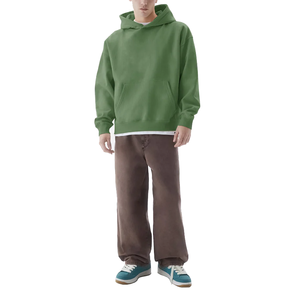 เสื้อฮู้ดแบบสองแผงใส่ได้ปกติสำหรับผู้ชายใหม่โลโก้บ็อกซี่พอดีกับกระเป๋าด้านหน้าแขนยาว - Product Image 3