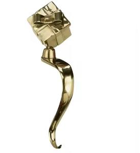 Decorative Gold Metal <b>Wreath</b> With White Floral Detailing Crafted <b>For</b> Home Interior Wall Display And Luxury <b>Door</b> Ornament - Product Image 4