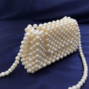 Ivory Pearl Beaded <b>Plastic</b> Hobo <b>Bag</b> Handmade Modern Statement Purse | Elegant Bead Shoulder <b>Bag</b> | Large Wardrobe-Friendly Bridal - Product Image 1