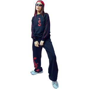 ชุดเซ็ตเสื้อฮู้ดดี้และกางเกงวอร์มพิมพ์ลาย ผ้าฝ้าย 100% ทรงปกติ ไซส์พลัส สำหรับทุกเพศ  แบบเรียบๆ  ชุดลำลองสำหรับฤดูหนาว รับผลิตแบบ OEM - Product Image 1