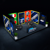 Stand d'exposition modulaire 20x30 pieds avec cadre en aluminium, écran rétroéclairé SEG DMX, stand d'îlot pour Gen Con, SEMA, CES, Comic Con