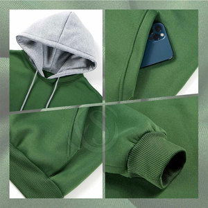 Sweat-shirts pour hommes en gros d'usine 2025, logo et couleur personnalisés, 100% coton, sweat-shirt à capuche uni pour l'hiver - Product Image 3