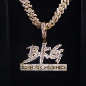 Colgante con probador de diamantes VVS, joyería fina chapada en oro rosa, moissanita, estilo hip hop, para fiestas, raperos, colgantes y dijes que pasan la prueba del diamante - Product Image 1