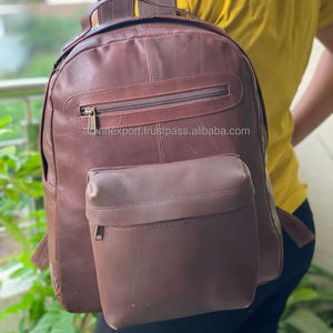 Sac À Dos en cuir Marron Fait Main Sac À Dos - Product Image 4