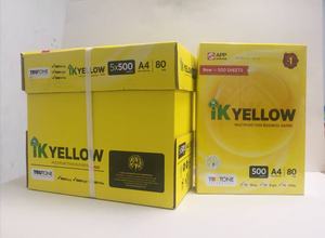 IK เครื่องถ่ายเอกสาร A4สีเหลือง1รีม (80แกรม) 500แผ่น IK PLUS A4สำเนากระดาษ80gsm/IK กระดาษ A4สีเหลืองสีขาว - Product Image 3
