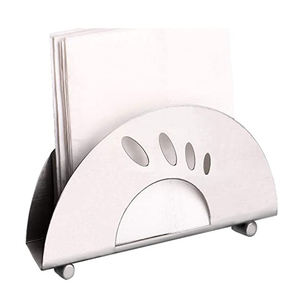 Design élégant en métal, fait à la main, porte-serviettes de table en bois avec base en feuille - Product Image 3