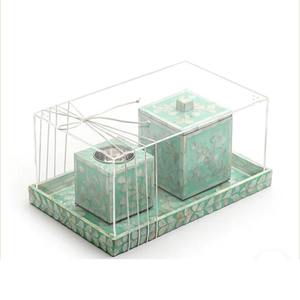 Fregona de color verde, artesanías de la mejor calidad, caja de bandeja con Incrustaciones de nácar, juego de quemador de incienso, fregona árabe, regalo de Ramadán Mubkhar Dukh - Product Image 1