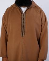 Djellaba marocaine pour hommes, vêtement islamique traditionnel, Thobe à capuche, Gandoura, confortable, élégante, tenue arabe modeste, en soie, faite à la main
