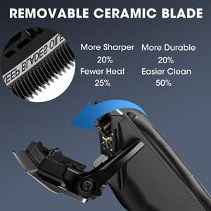 Tondeuse à cheveux sans fil professionnelle 3 en 1, ensemble de tondeuses avec lames en acier inoxydable pour le soin de la barbe des hommes, kit de coupe de cheveux à batterie - Product Image 5