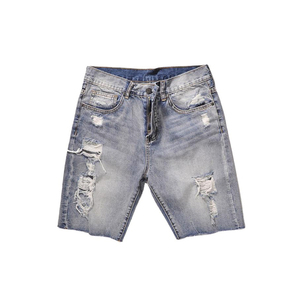2025 venta al por mayor pantalones cortos de mezclilla rasgados y listos edición verano Pantalones cortos de mezclilla para hombres pantalones vaqueros casuales de moda Pantalones cortos de mezclilla holgados - Product Image 1