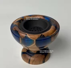 Brûleur d'encens en résine époxy de luxe pour le Ramadan avec plateau en bois, porte-bakhoor oud, décoration aromatique pour la maison, diffuseur islamique mubkhar - Product Image 6