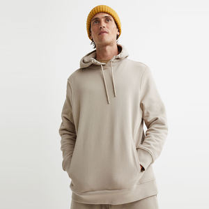 Sweats à capuche imprimés personnalisés à la mode pour hommes en peluche épaissie couleur unie brodée techniques de teinture unie pour la saison d'hiver - Product Image 3